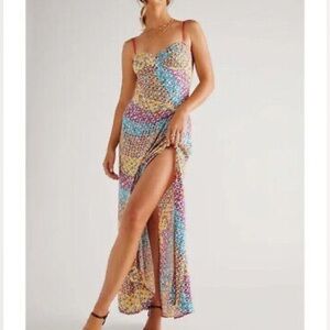 Free people patterned long dress - small petite